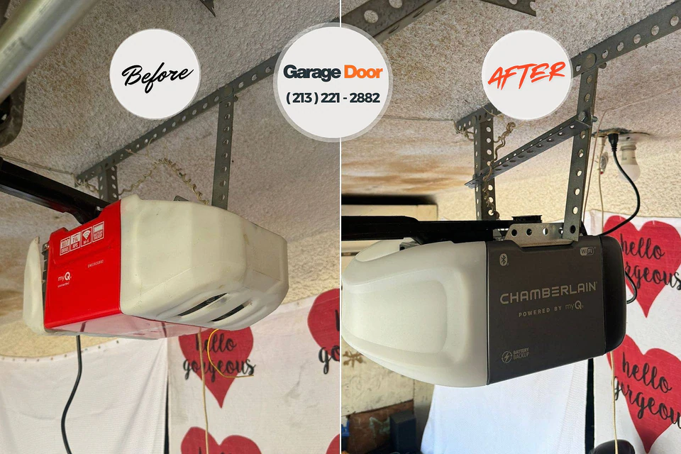 Before and after: garage door company Fulda, MN